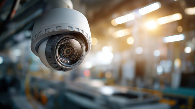 Automatic vision sensor camera in intelligent factory manufacturing industry equipment Industry 4.0 concept production automation technological innovation with copy space