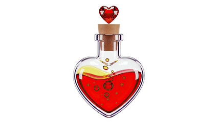 Heart-shaped potion bottle with ruby heart topper