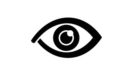 Obraz premium A minimalist vector graphic illustration of a human eye in black and white