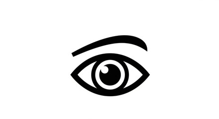 Obraz premium A minimalist vector graphic illustration of a human eye with an eyebrow