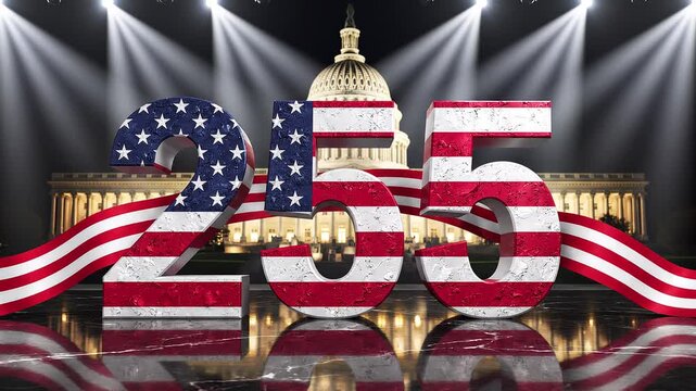 Patriotic number 255 display concept