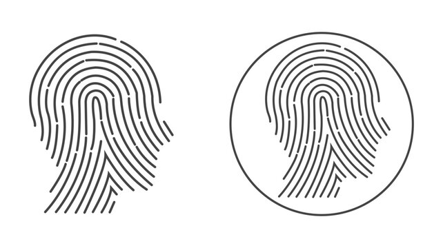 fingerprint in white background Engraved fingerprint pattern collection for security and design projects