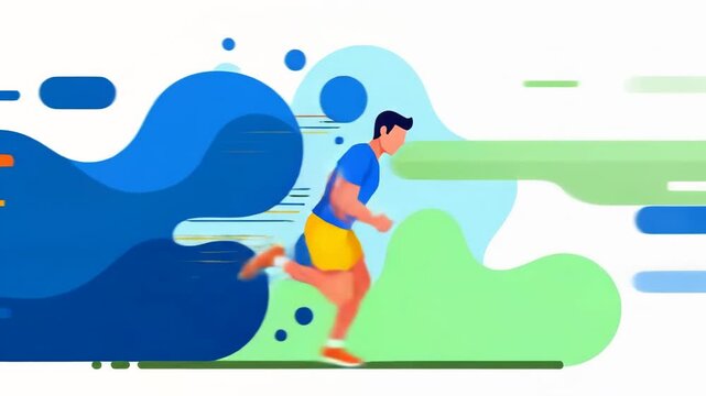 Dynamic illustration of a man running fast