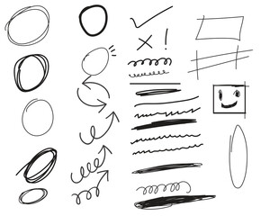 Collection of hand drawn shapes and symbols © NasimaAkter