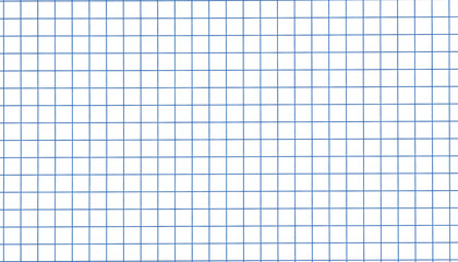 Blue grid lined paper close up isolated on a transparent background