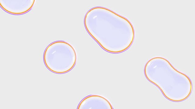 Horizontal 3d abstract sphere metaball loop animation geometry liquid gel bubble fluid copyspace interface banner wallpaper background hologram glossy glass neon gradient prism reflection futuristic