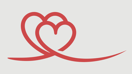 Intertwined hearts symbol Vector, illustration