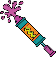Holi Pichkari Water Gun Vector Illustration for Festival of Colors