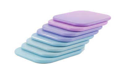 Minimalist 3D Gradient Platforms Staggered Steps | Abstract Geometric Stratum | Pastel Level Sequence