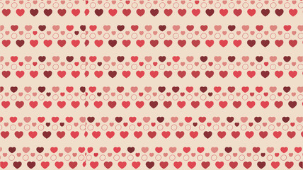 Pattern of hearts on pink background Vector, illustration