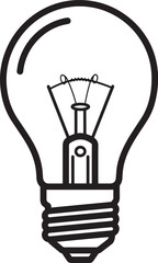 A simple line drawing of a standard incandescent light bulb