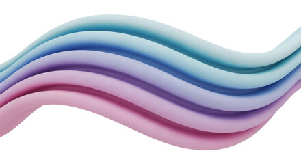 Abstract 3D Wavy Fluid Gradient Shapes with Grainy Texture; Minimalist Flowing Pastel Pink and Teal Ribbons; Biomorphic Sinusoidal Wave Background for Modern Graphic Design and Digital Art