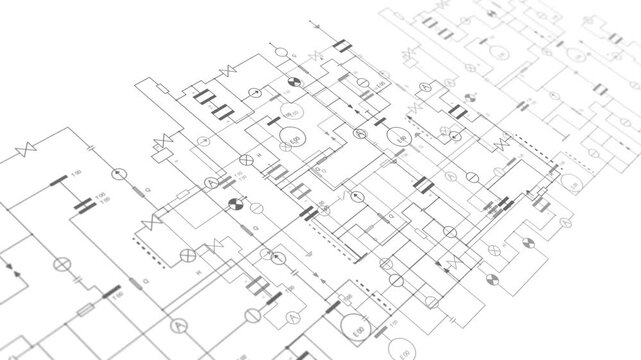 Electrical diagram. Technical drawing. Engineering industry.
