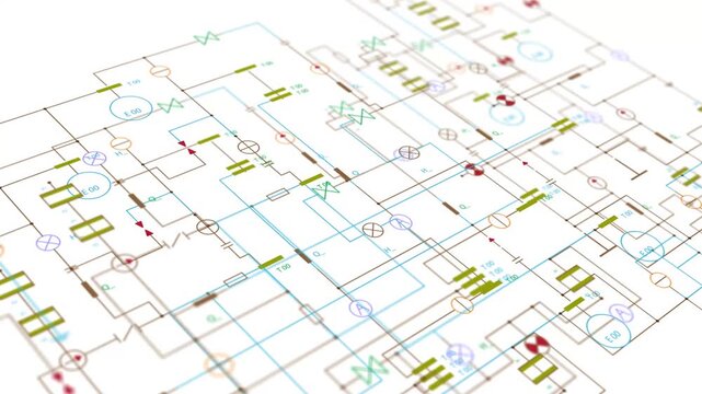 Electrical diagram. Technical drawing. Engineering industry.