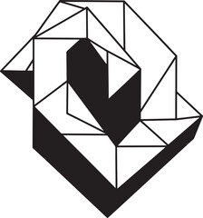 Geometric 3d shape with multiple facets and angles