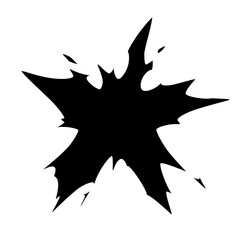 Obraz premium 星型に広がる爆発の衝撃のシルエット素材