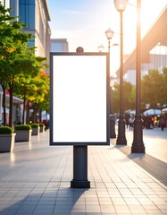 Blank Billboard on City Street - Advertising Opportunity in Urban Setting.