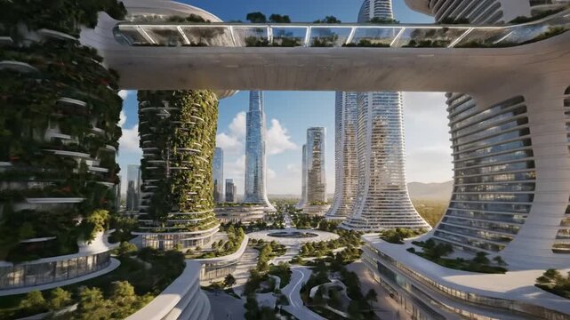 Futuristic cityscape with modern architecture and advanced design elements