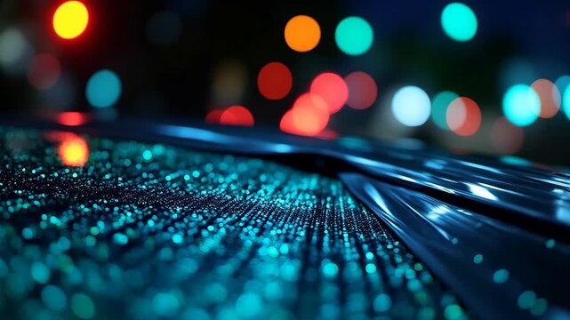 A close-up of a LiDAR sensor on a self-driving car showcasing advanced technology. 
