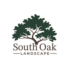 Obraz premium South Oak Landscape Tree Logo Design