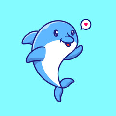 Cute Dolphin Fish Cartoon