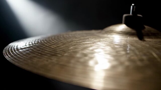 Cymbal Spotlight Closeup Music Instrument Performance.