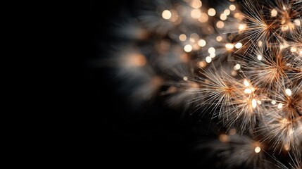 Sparkling lights create a festive atmosphere during nighttime celebrations with colorful patterns and bright details in a dark setting