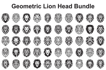 geometric lion head silhouette