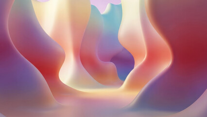 Chromatic Corridor: An abstract, dreamlike visualization of flowing, organic forms and vibrant hues, creating a sense of movement and depth.