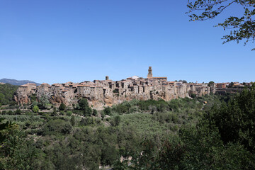 Fototapeta premium Pitigliano - the picturesque medieval town founded in Etruscan time on the tuff hill in Tuscany, Italy.