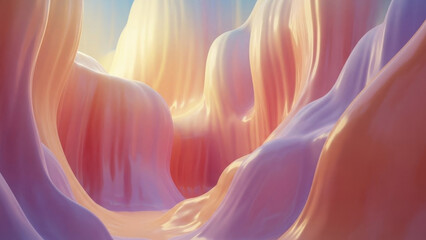 Abstract Canyon: A mesmerizing display of nature's artistry unfolds as sunlit canyon walls create an abstract vista, radiating warmth with soft hues.
