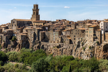 Fototapeta premium Pitigliano - the picturesque medieval town founded in Etruscan time on the tuff hill in Tuscany, Italy.