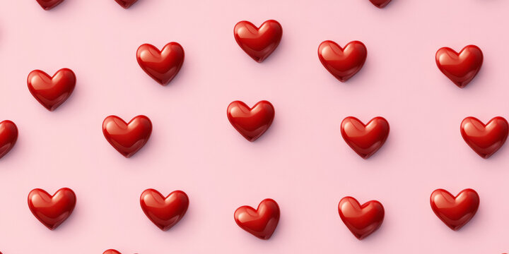 Bold Red Hand Drawn Hearts Seamless Pattern 23