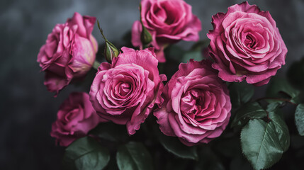 Obraz premium Dark Romantic Roses Still Life Floral Concept 16