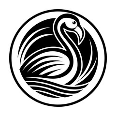Fototapeta premium Filled style icon showing a flamingo logo
