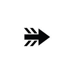 A black arrow icon pointing right with motion blur effect on a simple background