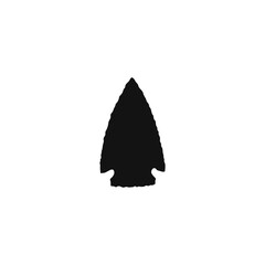 Native american stone arrowhead silhouette vector flat illustration design.