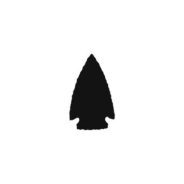 Native american stone arrowhead silhouette vector flat illustration design.