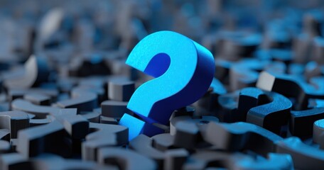 The question mark standing out among many dark question marks symbolizing curiosity