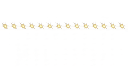 Golden sun burst garland isolated on transparent background, isolated on white background, Vector, illustration