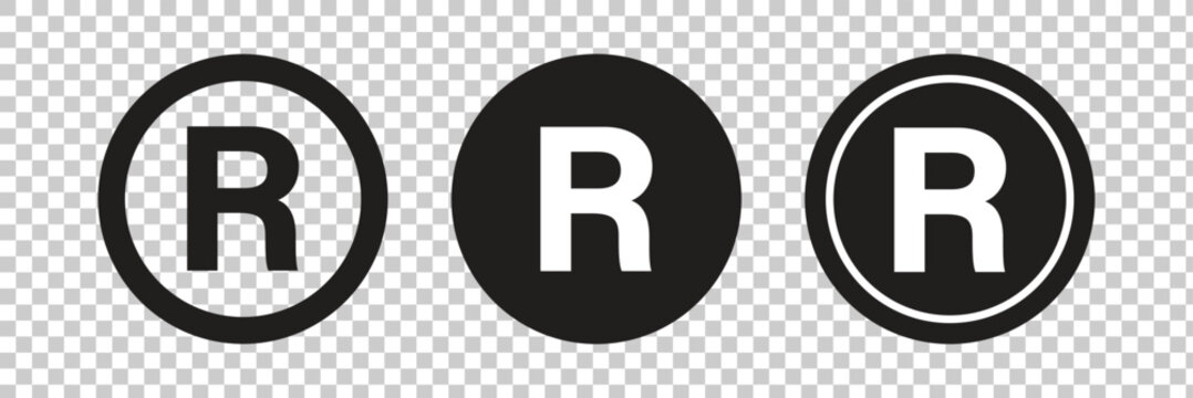 Transparent PNG available
Registered trademark symbol vector illustration, black and white R logo design, intellectual property protection icon, branding identity element, legal business rights, copyr