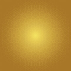 golden geometric pattern with star and floral shapes