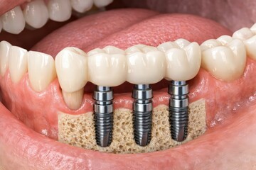 Dental Implant Cross-Section Showing Bone Integration