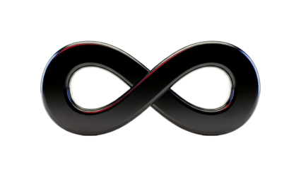 3D Rendering of a Black Infinity Symbol