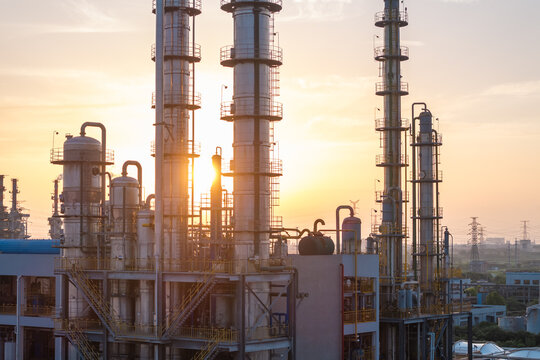 aerial view of an oil refinery