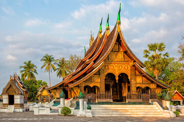 Wat Xieng Thong, Buddhist temple in Luang Prabang World Heritage. Laos: Travel and Summer Tourism