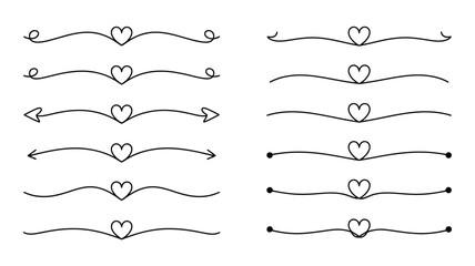 Fototapeta premium Heart symbols with various line connections Vector, illustration