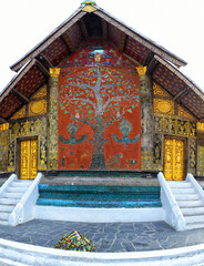 Wat Xieng Thong, Buddhist temple in Luang Prabang World Heritage. Laos: Travel and Summer Tourism