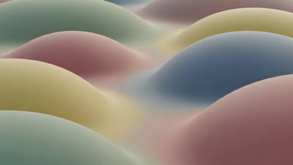 Color Waves: An artistic and abstract composition showcases flowing, undulating forms in a harmonious arrangement of pastel hues, evoking a sense of calm and visual interest.