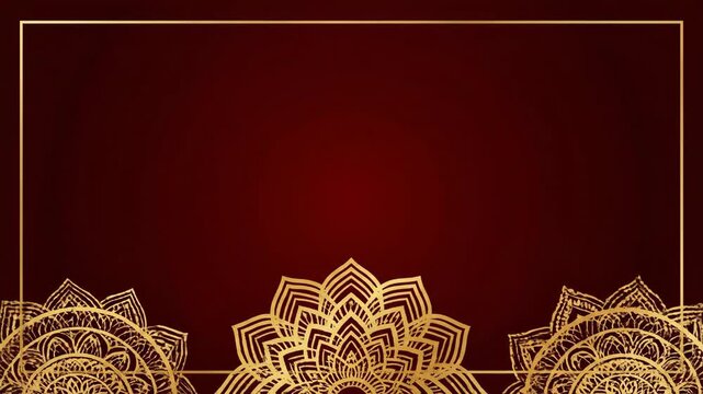 Luxurious Red Background with Golden Ornaments.